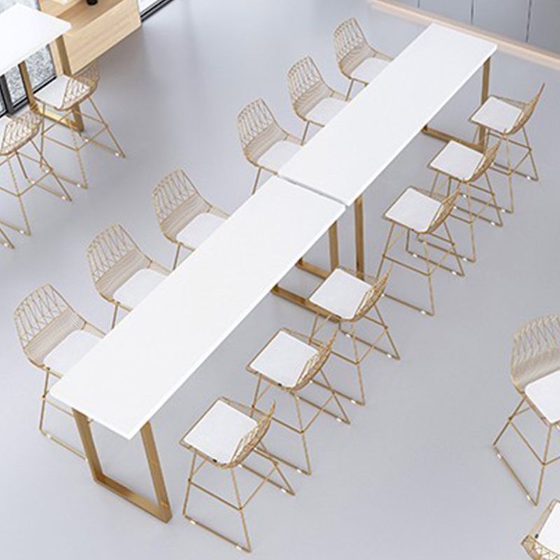 Glam Metal Bar Stools Low Back Dining Stools with Metal Legs