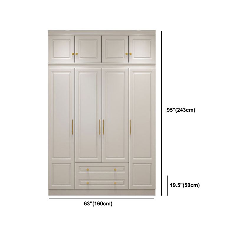 Modern Style Wooden Wardrobe White Colour Soft Close Drawer Wardrobe Closet