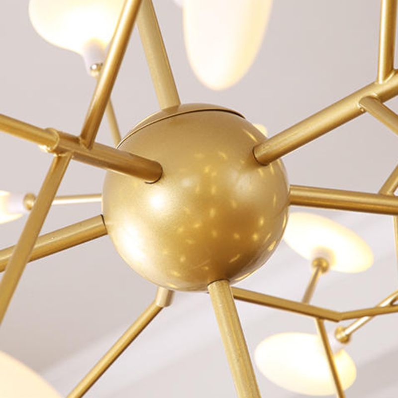 Round Pendant Lighting Fixtures Modern Chandeliers For Dining Room with Acrylic Shade