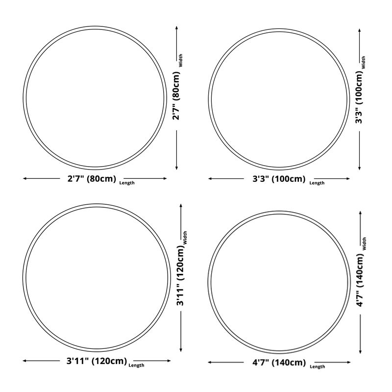 Round Multicolor Modern Indoor Rug Polyester Plant Print Rug Non-Slip Backing Indoor Rug for Bedroom