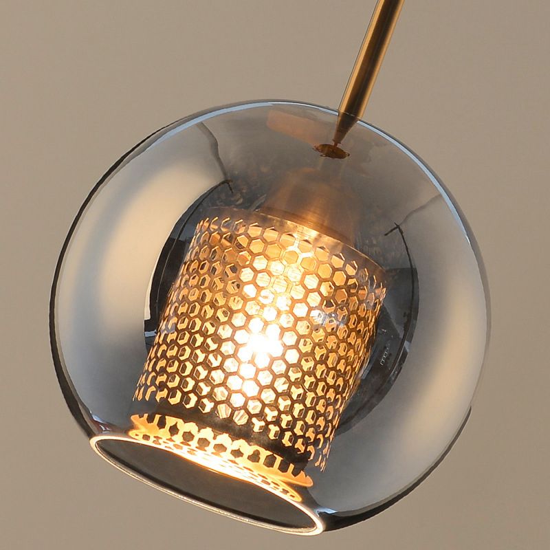 1 lichte bol lichtkit retro industrieel glas hangend licht met hangend snoer voor restaurant