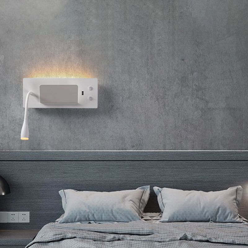 Moderner Stil Geometrischer Wandmontagelampe Metall 2 Lichter Lesen Wandlampe