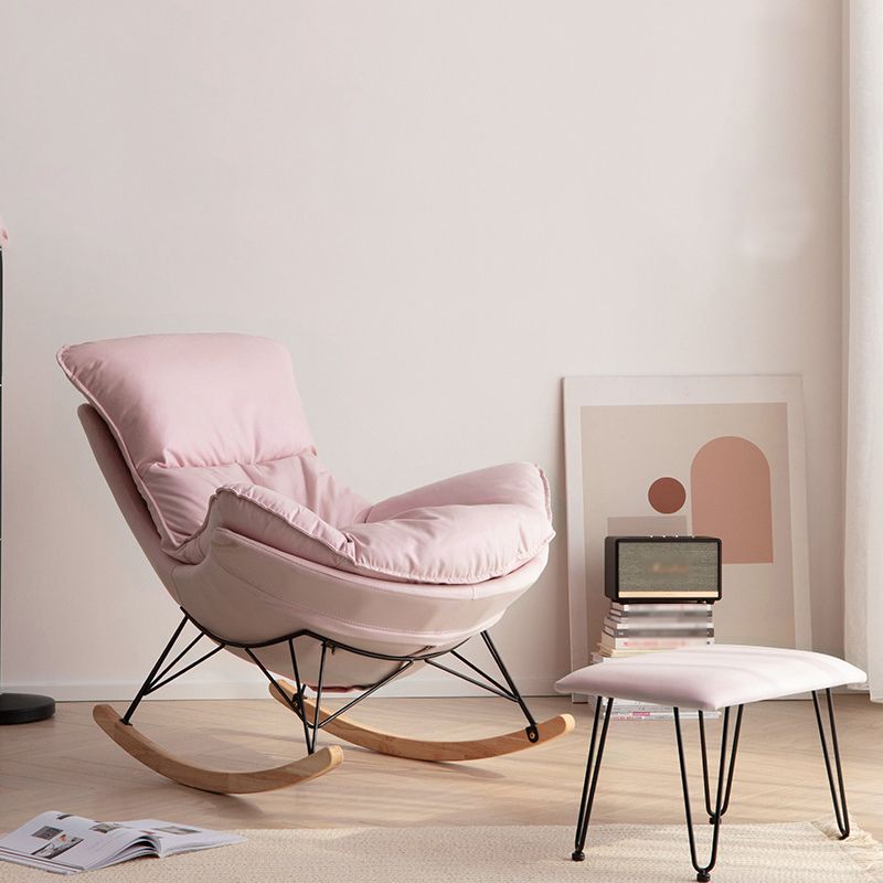 26.77" L x 37.40" W x 32.28" H Armless Upholstered Lounge Chair with Ottoman for Bedroom