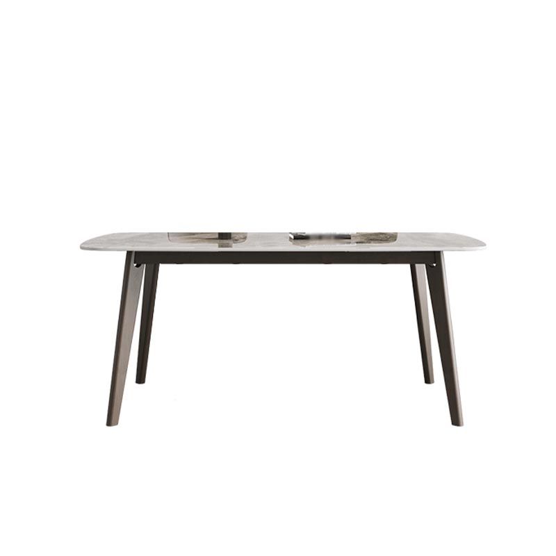 Modern Style Dining Table Sintered Stone Table with Wooden Base