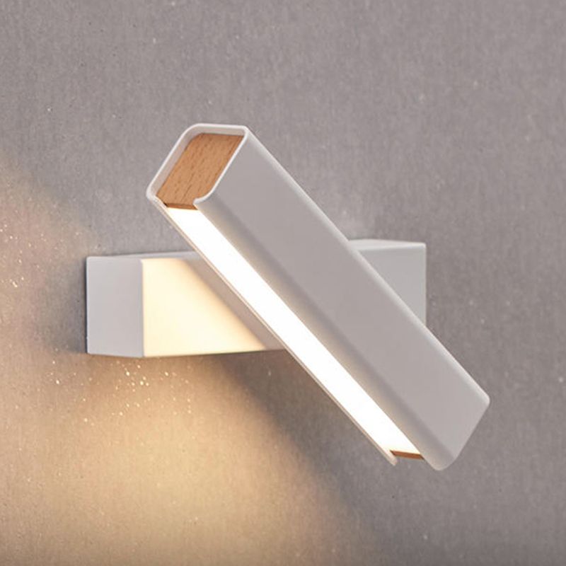 Rectangle Shape Metal Wall Lighting Idea Modern Style 1 Light Wall Light Fixture