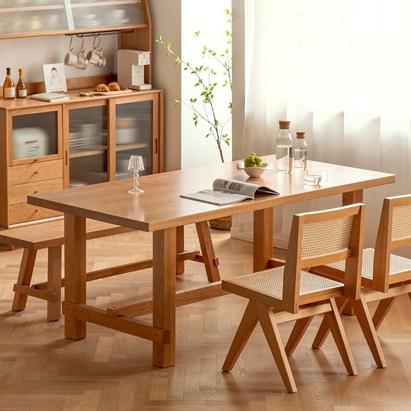 Mesa de comedor de comedor de madera contemporánea con 4 patas