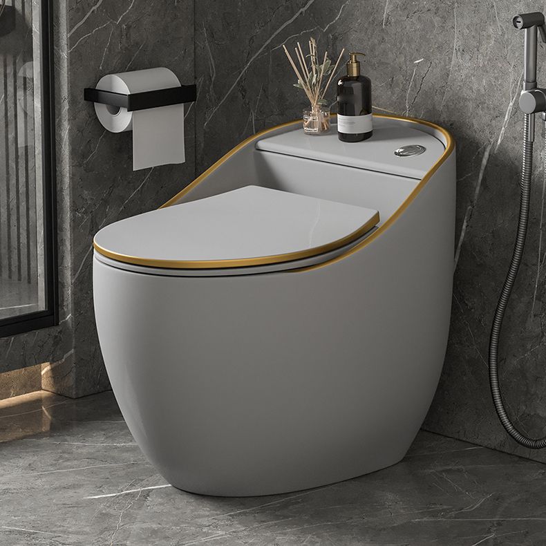 Modern Siphon Jet Toilet Bowl Round Flush Toilet with Seat for Bathroom