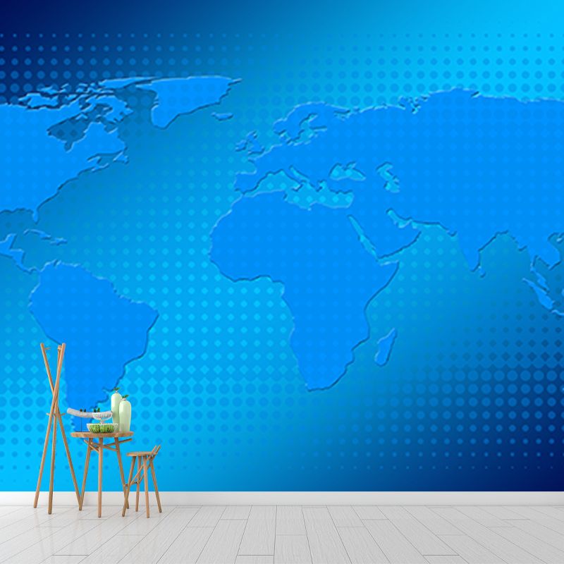 Beautiful Illustration Mural Wallpaper World Map Sitting Room Wall Mural
