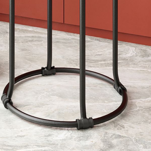 Glam Standard Ottoman Round Plain Velvet Tear Resistant Indoor Ottoman