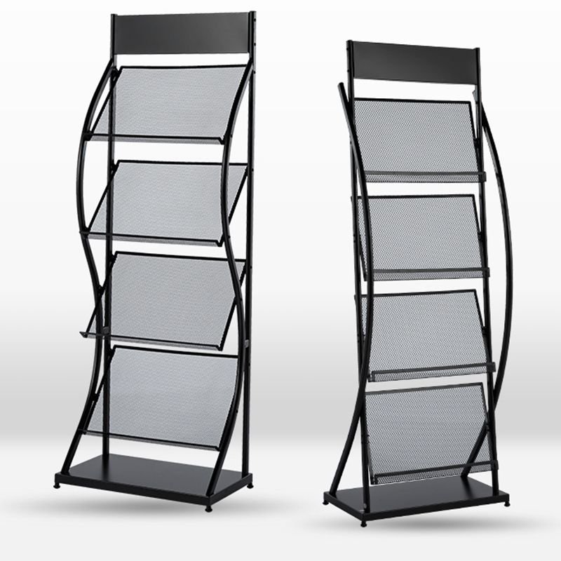 Metal Contemporary Vertical Bookshelf Closed Back Bookcase with Shelves