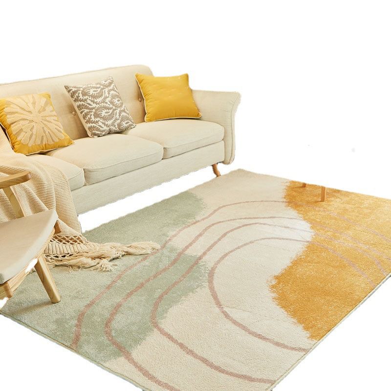 Nordic Area Carpet Polyester Medium Living Room Rug with Non-Slip Backing Area Rug