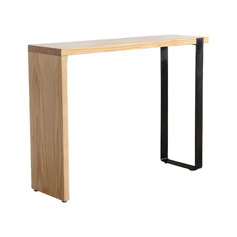 Natural Wood Top Bar Table Rectangle Modern Sled Living Room Bar Dining Table