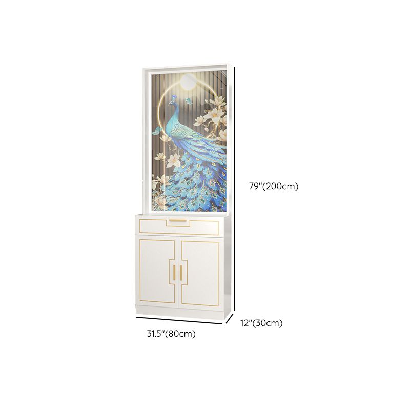 Scandinavian Wood in White 11.81" Wide Accent Cabinet with Drawer