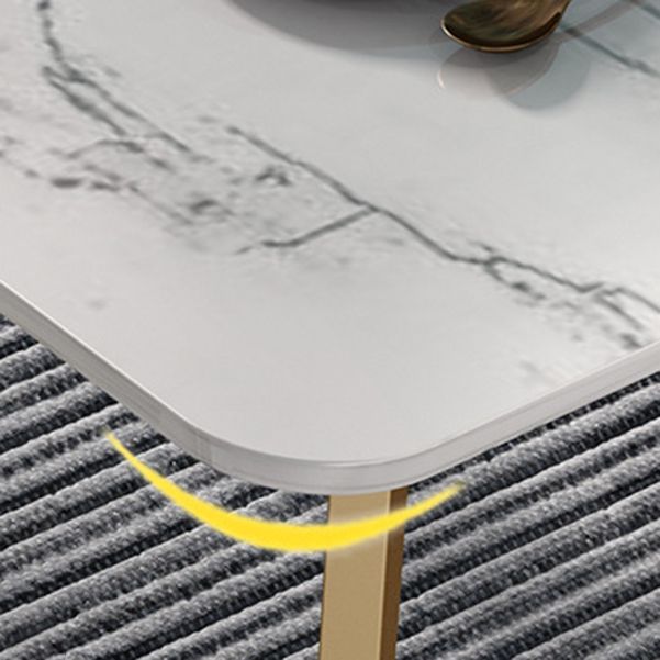 Nordic Glam Style 1/4/5 Pieces Dining Sintered Stone Dining Table Set with Metal Legs