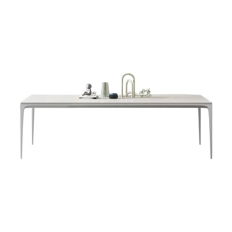 Mesa de comedor de piedra sinterizada moderna rectángulo de uso del hogar con 4 patas