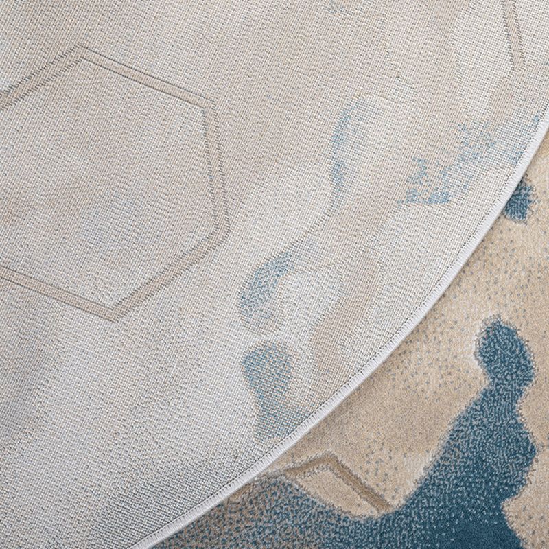 Modern Living Room Area Carpet Khaki Tie-Dye Area Rug Polyester Stain Resistant Rug