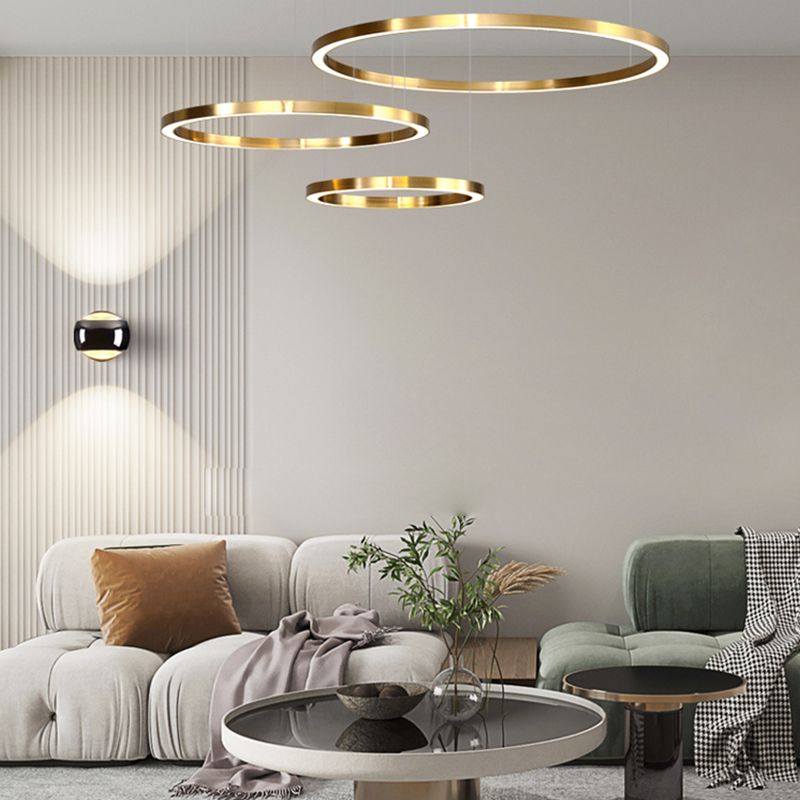 Modern Aluminum Chandelier Light Fixtures Multi-Tier Hanging Pendant Lights for Living Room