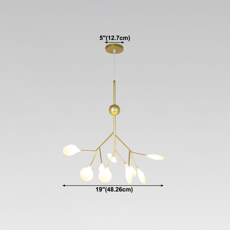 Metal Unique Shape Chandelier Light Modern Style Multi Light Hanging Lamp for Bedroom