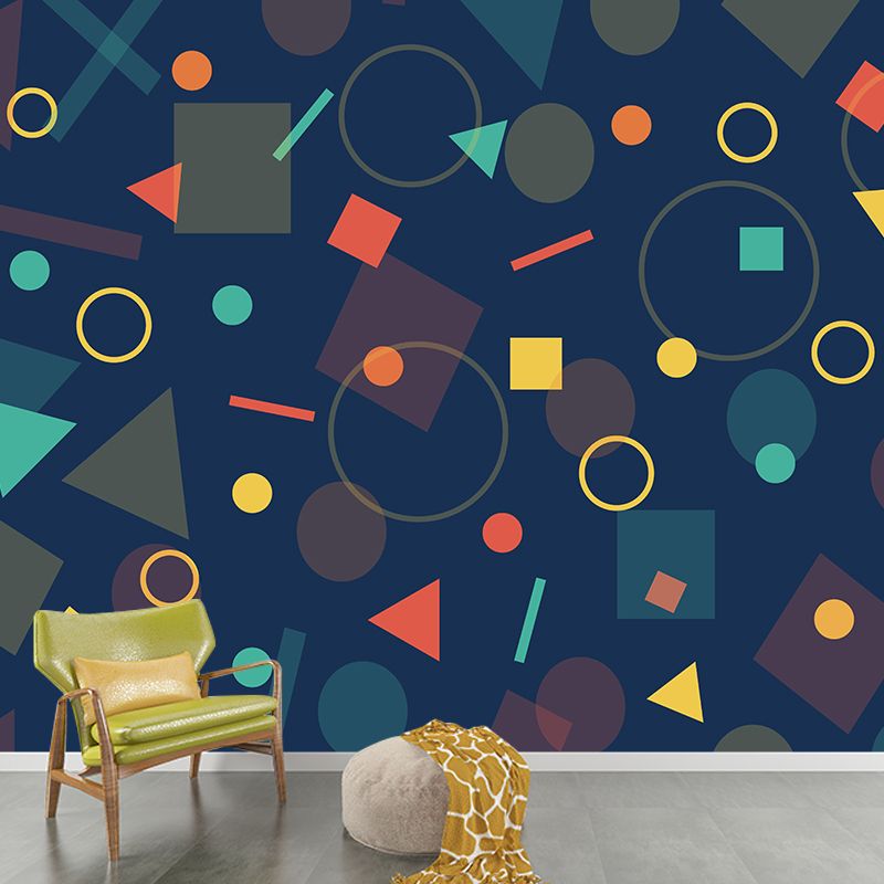 Illustration Geometric Wallpaper Mural Contemporary Wall Decor for House Interior