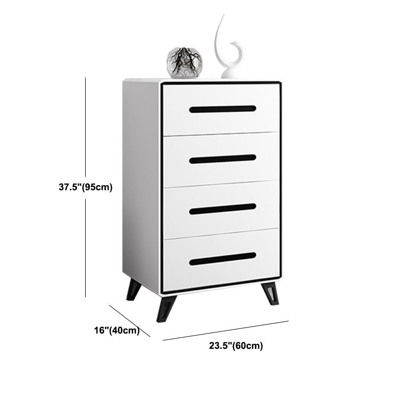 16" W Modern Storage Chest Dresser White Vertical Storage Chest with 3/4/5 Drawers