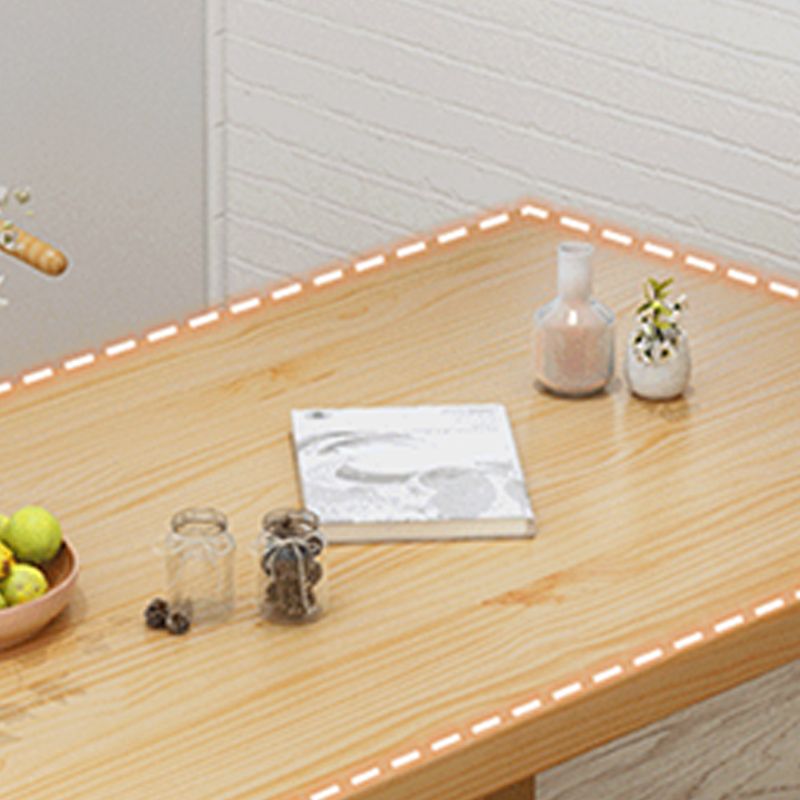 Rectangle Double Pedestal Dining Table Modern Pine Wood Table for Kitchen Dining Room