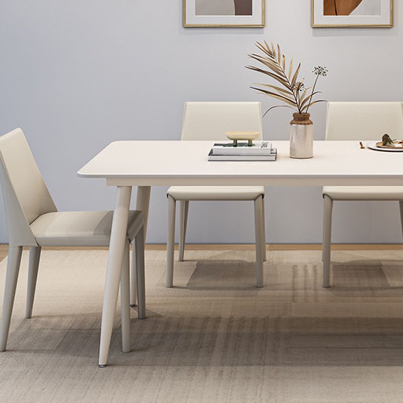 White Dining Room Table Sintered Stone Dining Table for Kitchen