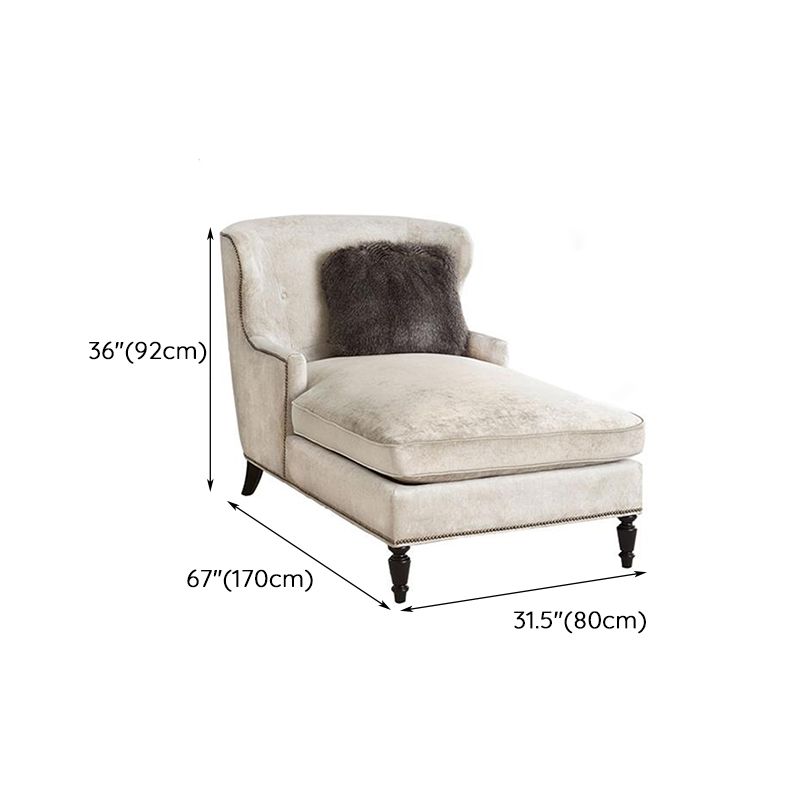 French Country Upholstered Chaise Lounge Couch Micro-velvet Chaise Lounge Chair