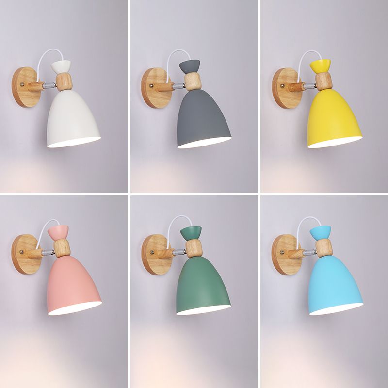 Moderna Macarons Nordic Macarons Tombra geométrica Medina de pared de metal 1 Lucina de luz en amarillo y blanco