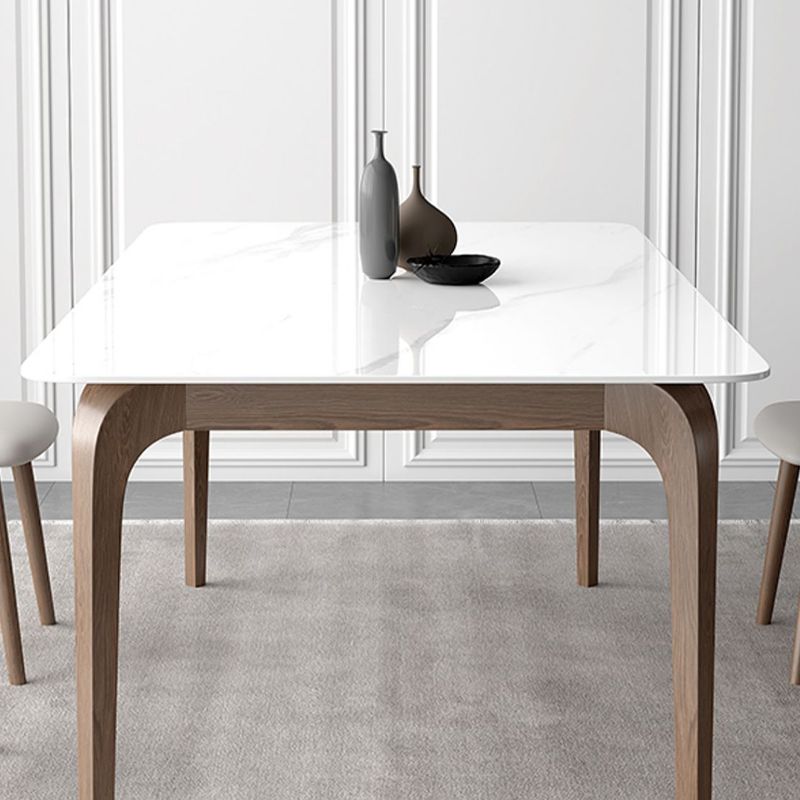 Middeleeuwse moderne gesinterde stenen tafel voor restaurant rechthoektafel met houten 4 poten