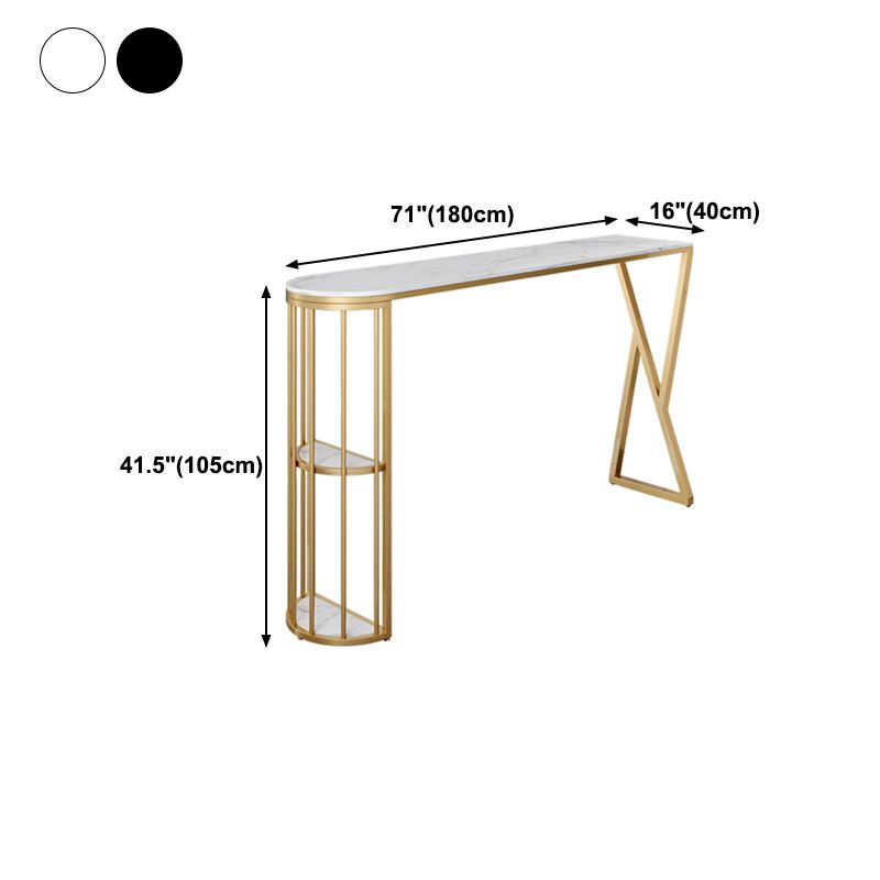 Table à manger en pierre de glamons intérieure en fer double bistro double piédestal avec étagère