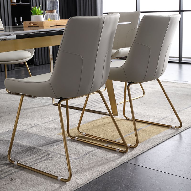 Nordic Style Metal Side Chair Gold Base Side Dining Chair for Bedroom