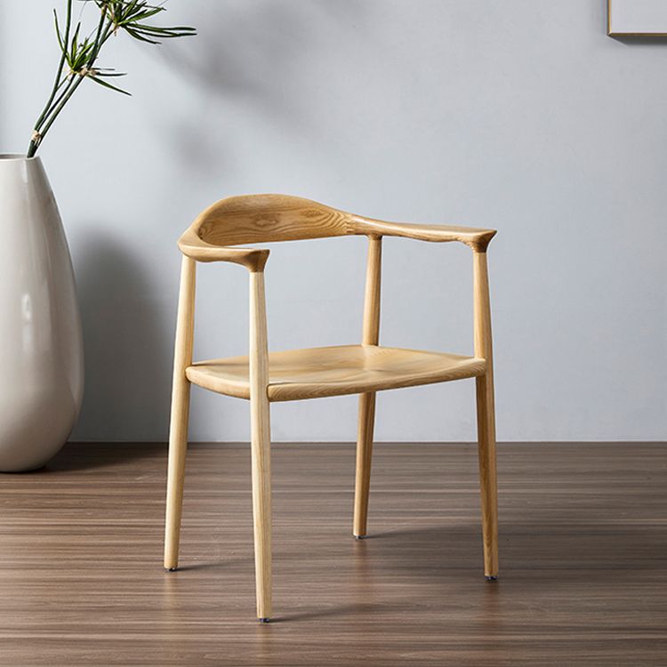 Sillas de comedor con brazo de fresno tradicional, sillones caseros con parte trasera abierta de madera maciza