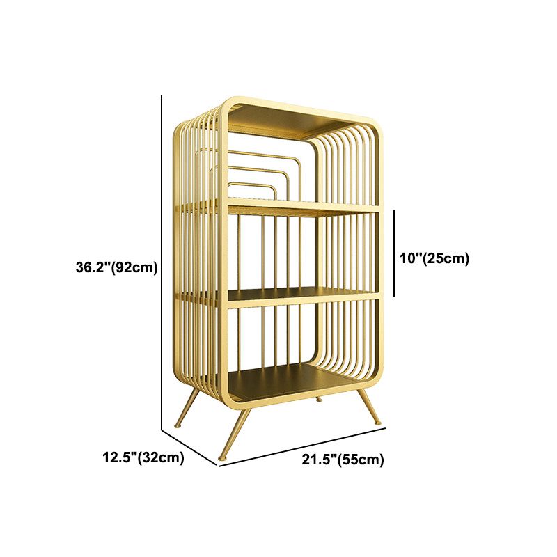 Gold skandinavische Eisenstandard -Bücherregal geschlossene Backbochbuch für Schlafzimmer geschlossen