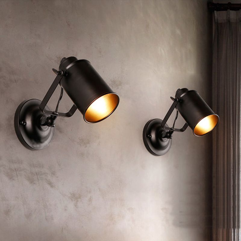 1-leichte Scheunenleuchte Leuchte Industrielle Schwarze Metall-Wandleuchten