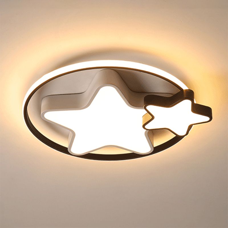 Double Pentagram Acrylic LED Ceiling Light Children's Room Creative Flush-mount Lighting Fixture