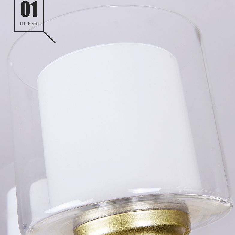 Cilindro lampadario a sospensione del lampadario moderno in vetro soggiorno lampada a sospensione in oro