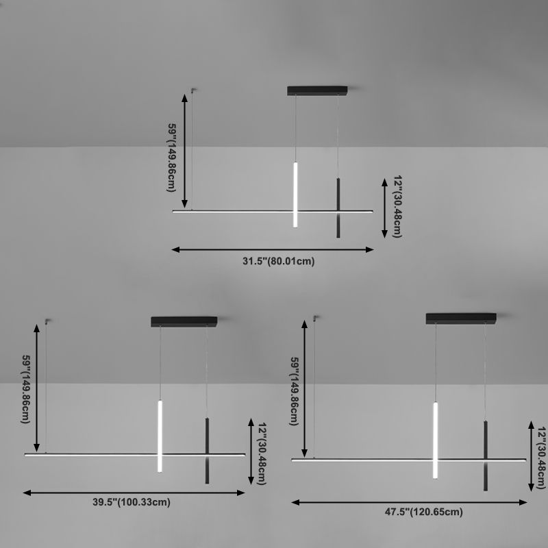 Modern Linear Island Pendant Lights Metal Ceiling Pendant Light for Dining Room