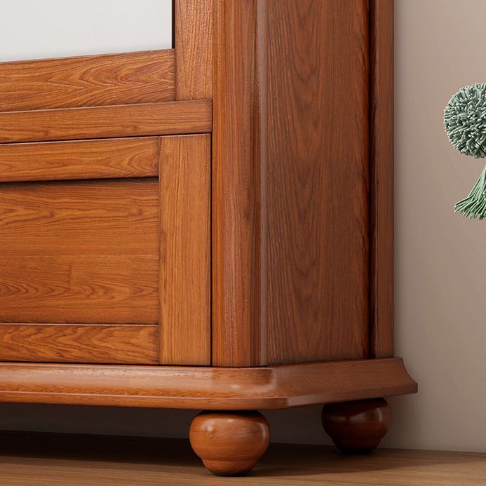 Scandinavian Brown Closed Back Shelf Bookcase Shelves Included for Home Office