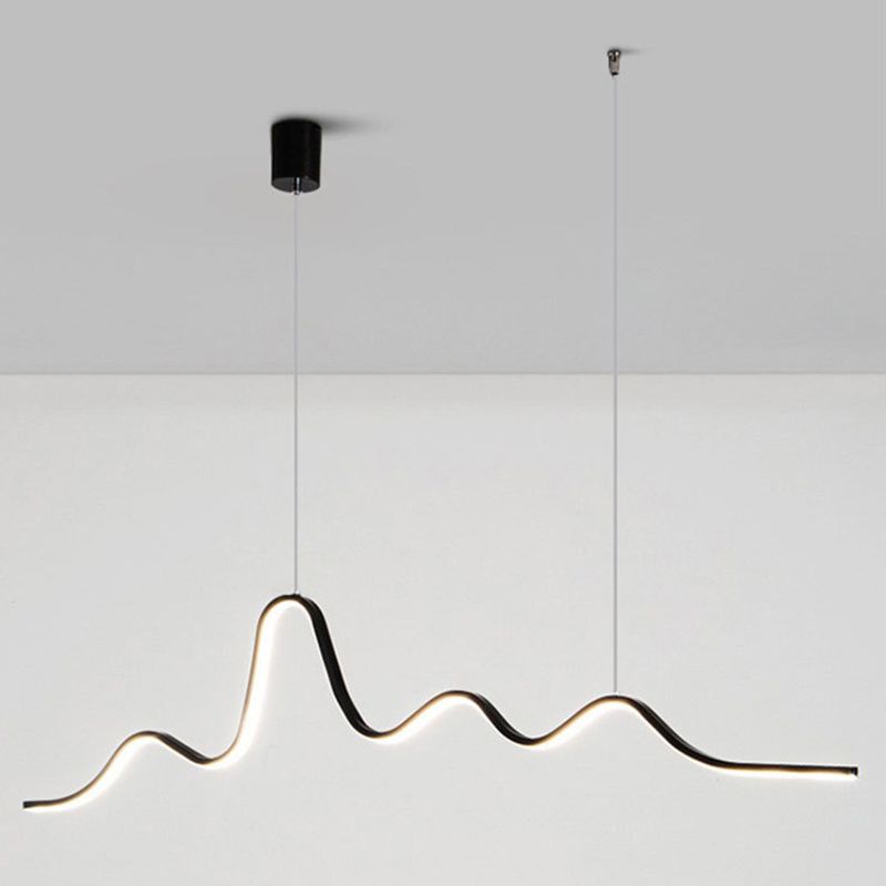 Modern Style Geometric Shape Island Pendant Metal Island Light Fixtures for Dining Room