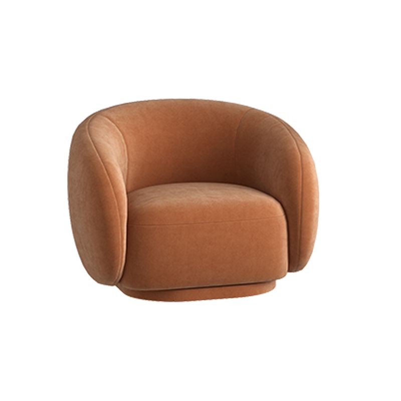 Upholstered Barrel Accent Chair Modern Style Orange Barrel Chair