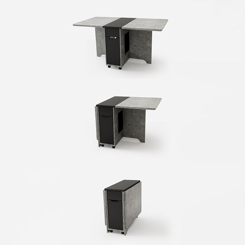 Mesa de madera artificial plegable Mesa rectangular moderna con almacenamiento (solo mesa)