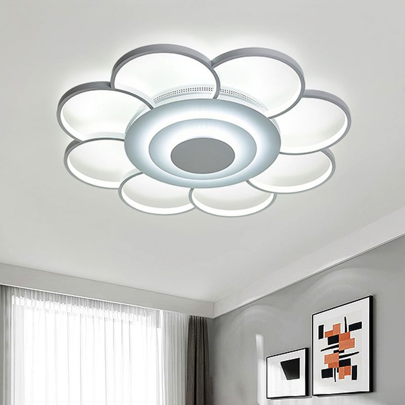 31,5 "/ 39" de large fleur Flushmount Simple acrylique LED Blanc Flush plafond Light in chaud / blanc / naturel Light