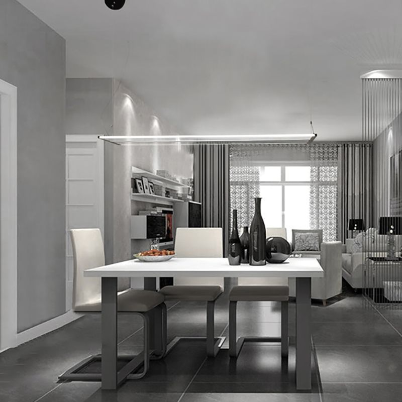 Lámpara de luz LED acrílica ultra delgada moderna lámpara de techo negro/blanco con luz cálida/blanca, 35.5 "/47" de ancho