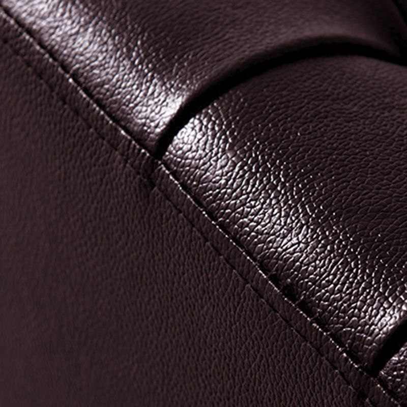 Classic Round Ottoman Pure Color Genuine Leather Water Resistant Ottoman Stool