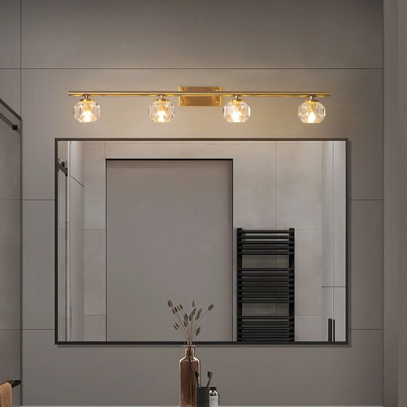 Multi Light Wall Sconce Postmodern Style Crystal Wall Lighting for Bathroom