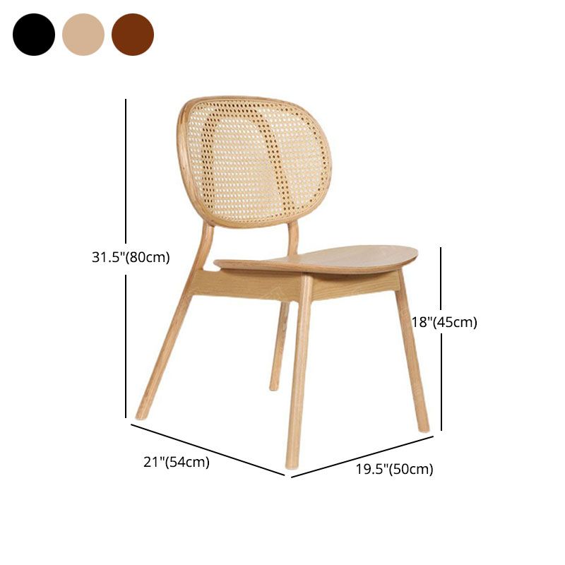 Contemporary Style Wood Dining Chair Armless Side Chairs for Restaurant