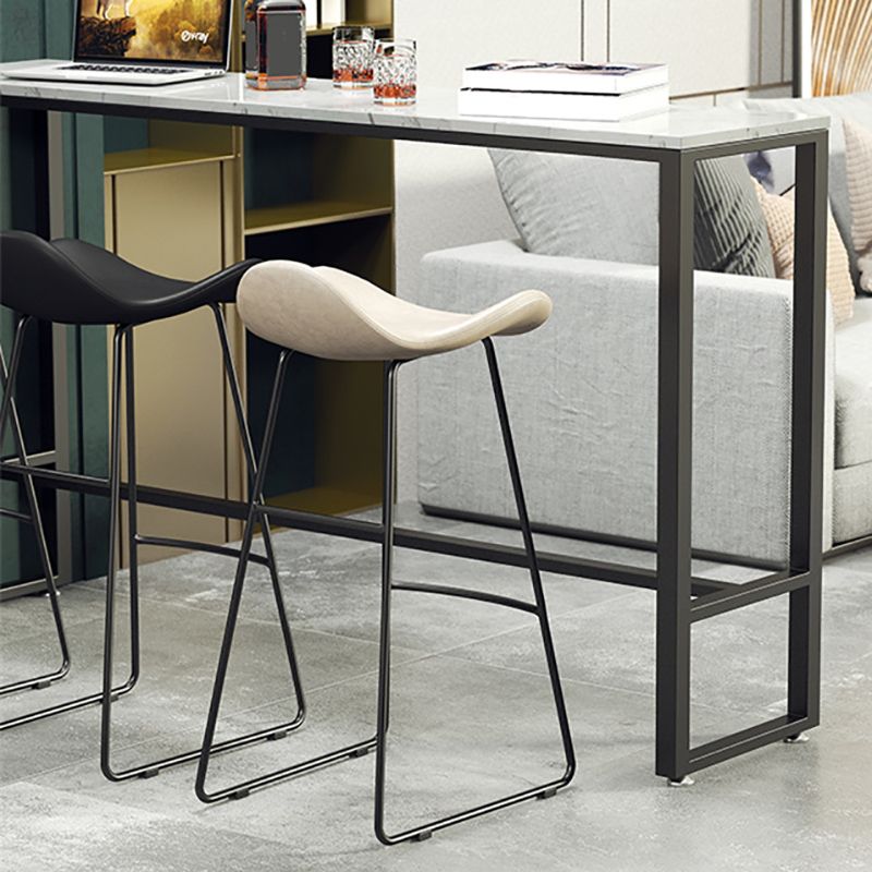 Modern Bar Table Set 1/2/4 Pieces Faux Marble Counter Table with Backless Stools