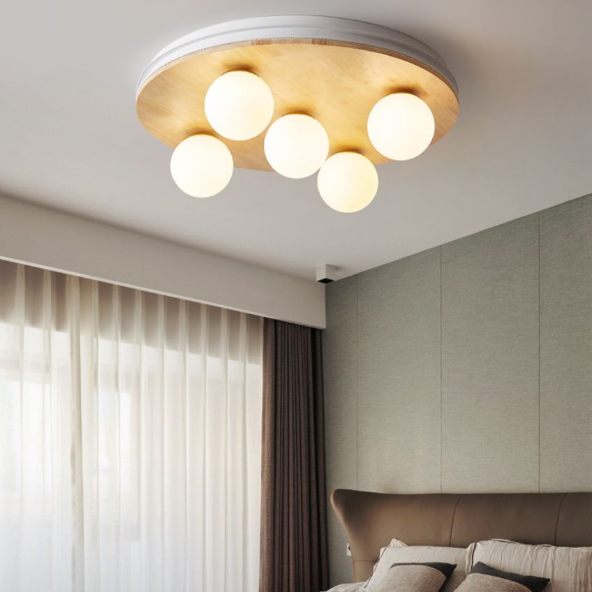 Lámpara de techo geométricamente semi - incrustada de vidrio OPAL lámparas de techo de estilo moderno dormitorio semi - incrustadas