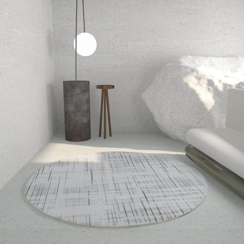 Tone abricot rond Rapier intérieur décontracté Polyester Lignes géométriques Rapis de support non glissant tapis intérieur pour le salon