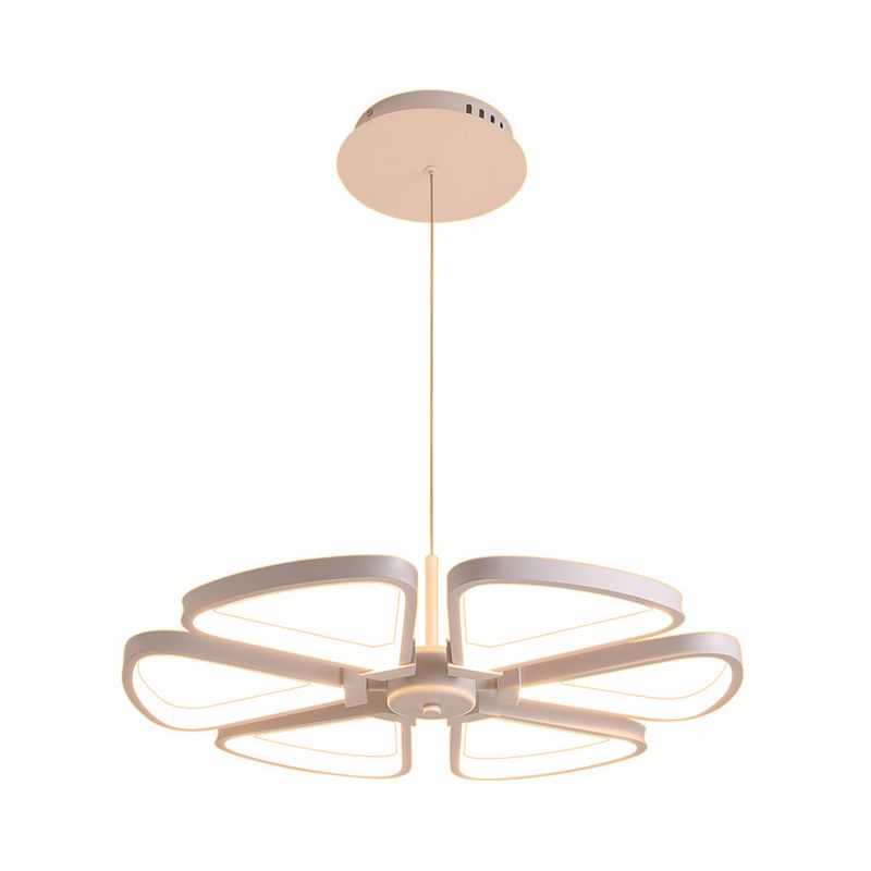 Klaver geleid kroonluchter hanger moderne metallic woonkamer plafond suspensielamp in wit